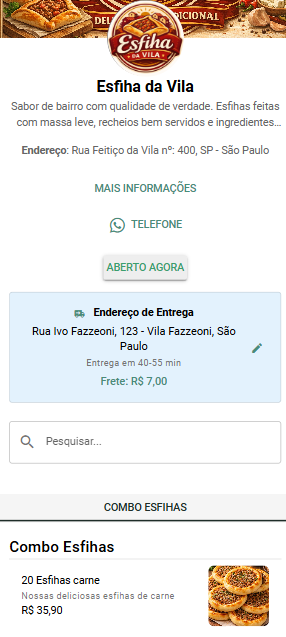 Cardápio digital do restaurante no celular via Whats Pedido